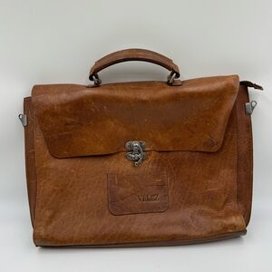 Velez Classic Brown Leather Briefcase for Men